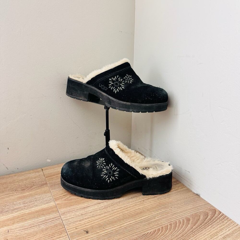 UGG Australia Solvang black suede Slipper mules Women’s Size 8
